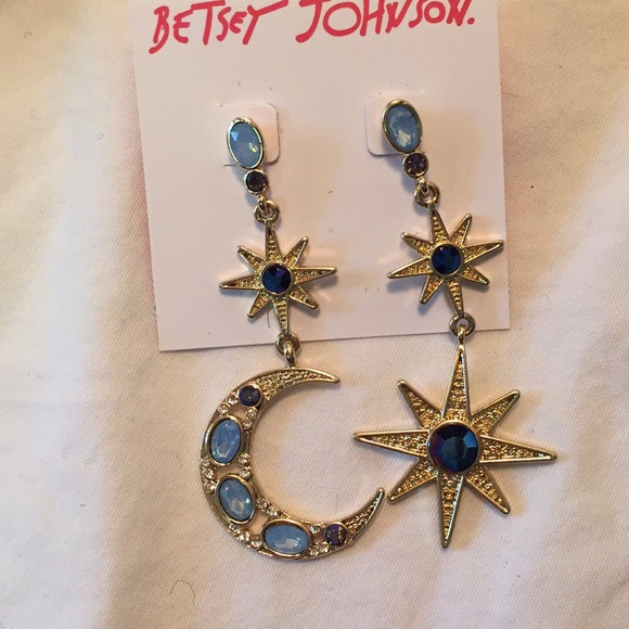 Betsey Johnson Jewelry - NWT Betsey Johnson star and moon earrings